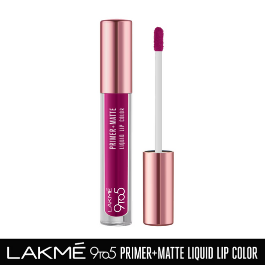 Lakme 9to5 Primer + Matte Liquid Lip Color - MM2 Passion Berry