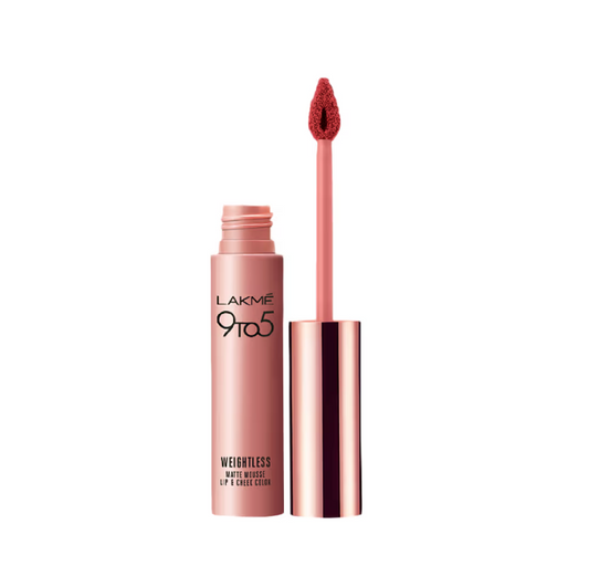 Lakme 9 to 5 Weightless Matte Mousse Lip & Cheek Color - Crimson Silk