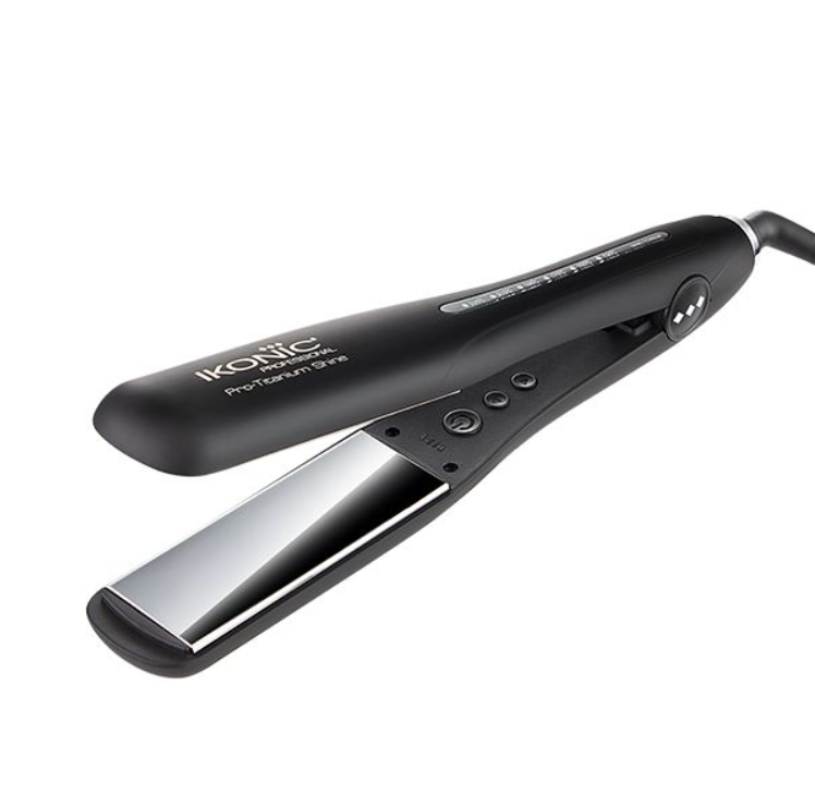 IKONIC Pro Titanium Shine Hair Straightener (Black)