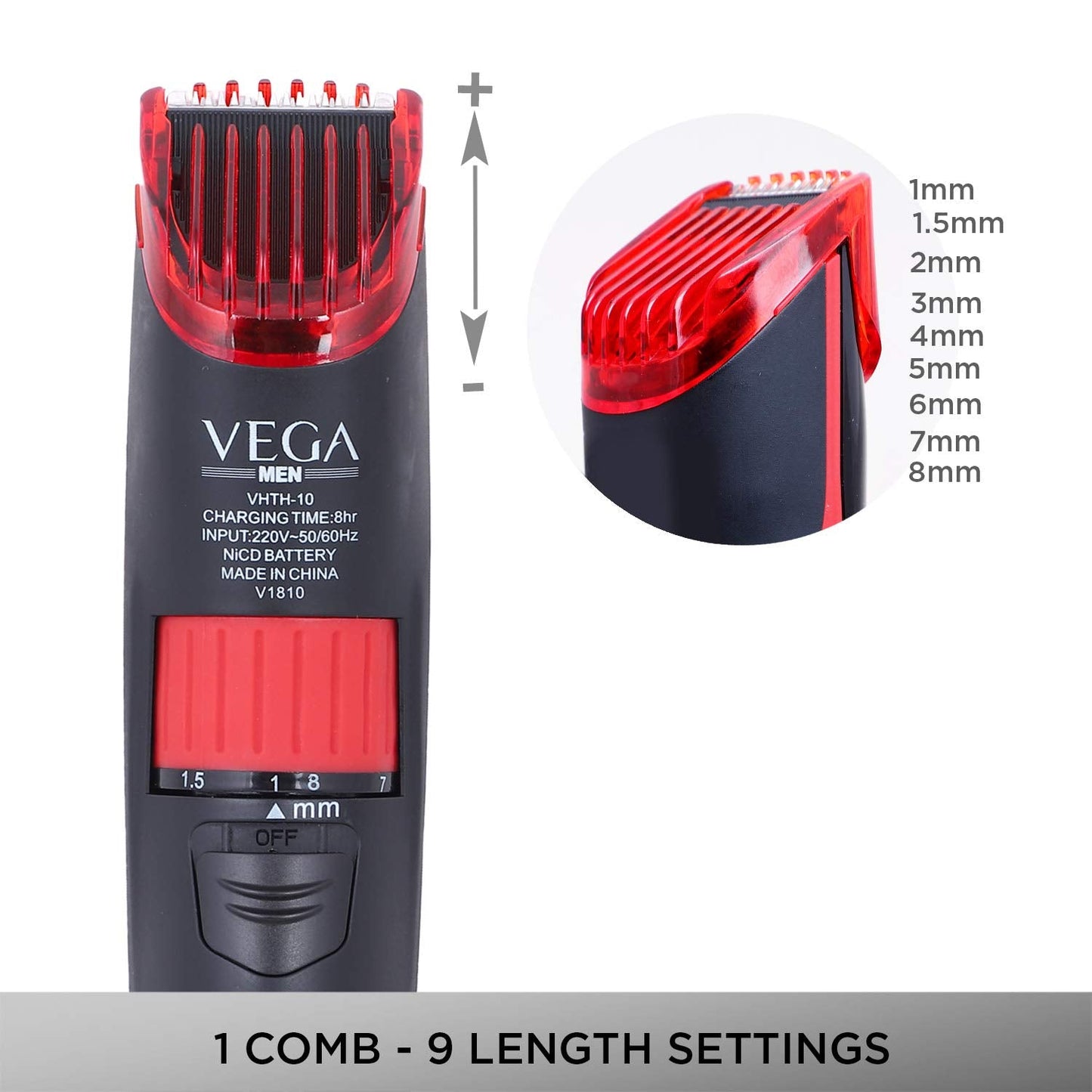 Vega T-Look Beard Trimmer for Men (VHTH-10)