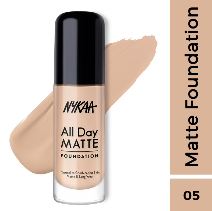 Nykaa All Day Matte Long Wear Liquid Foundation For Normal To Combination Skin