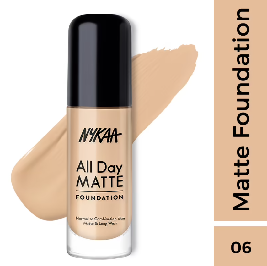 Nykaa All Day Matte Long Wear Liquid Foundation For Normal To Combination Skin