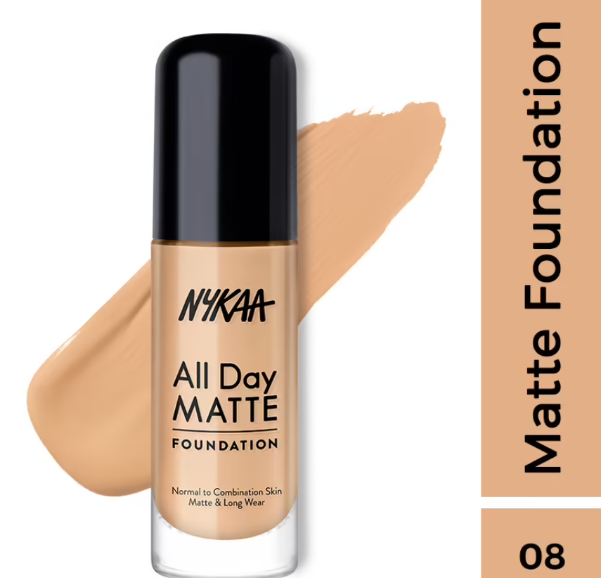 Nykaa All Day Matte Long Wear Liquid Foundation For Normal To Combination Skin