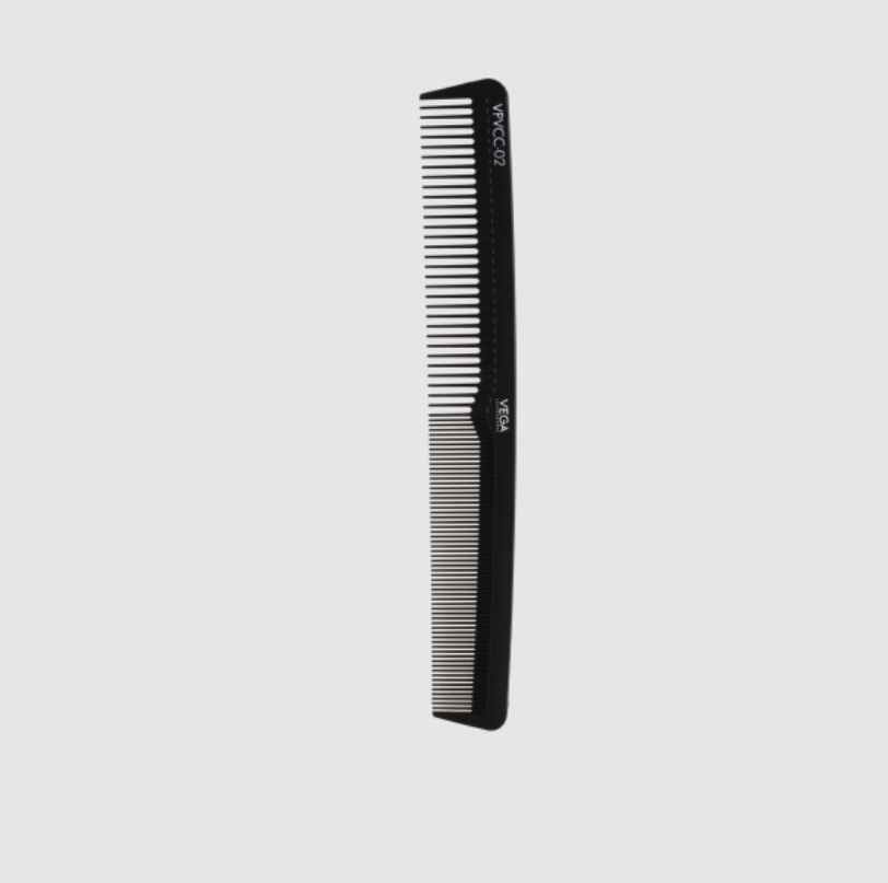 Vega Carbon Cutting Comb-Black Line 6.75" - VPVCC-02