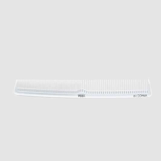 Vega Carbon Cutting Comb-White Line 6.75" - VPMCC-19