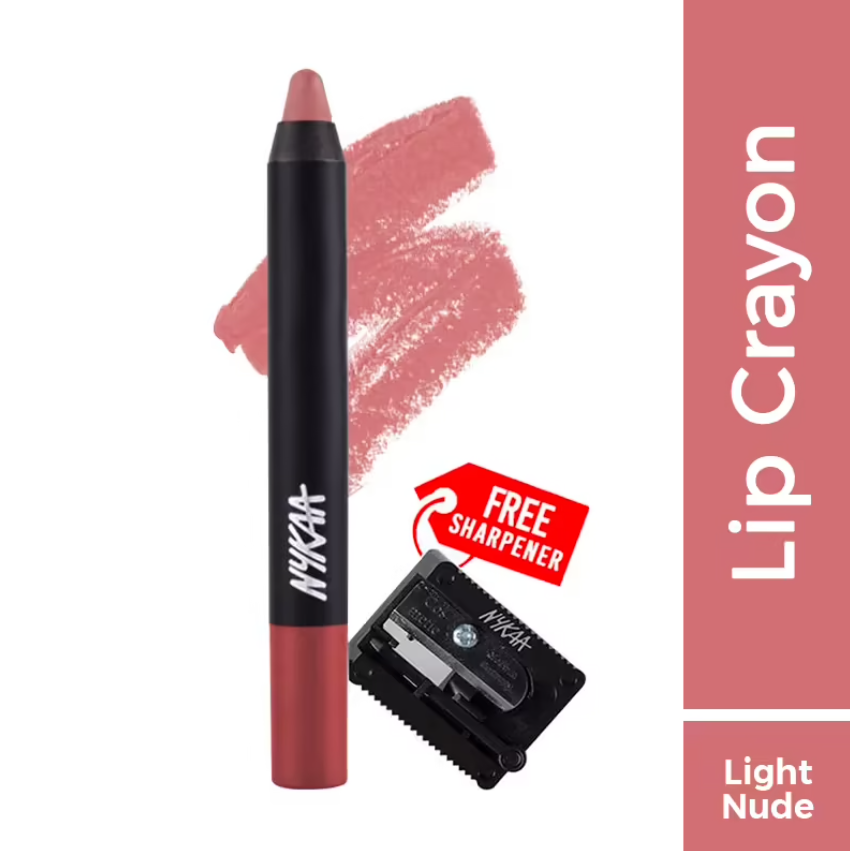 Nykaa Matte-illicious Lip Crayon Lipstick with Free Sharpene