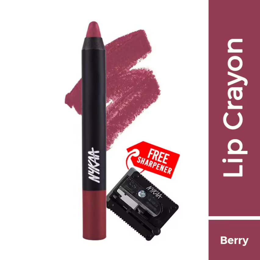 Nykaa Matte-illicious Lip Crayon Lipstick with Free Sharpene