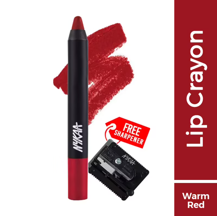 Nykaa Matte-illicious Lip Crayon Lipstick with Free Sharpene