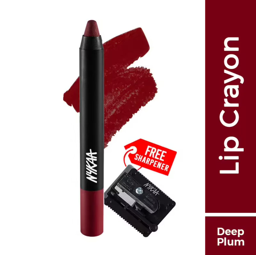 Nykaa Matte-illicious Lip Crayon Lipstick with Free Sharpene