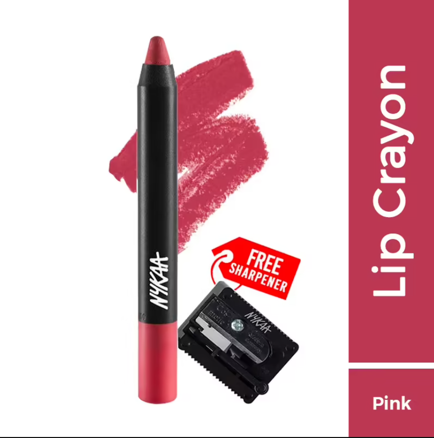 Nykaa Matte-illicious Lip Crayon Lipstick with Free Sharpene