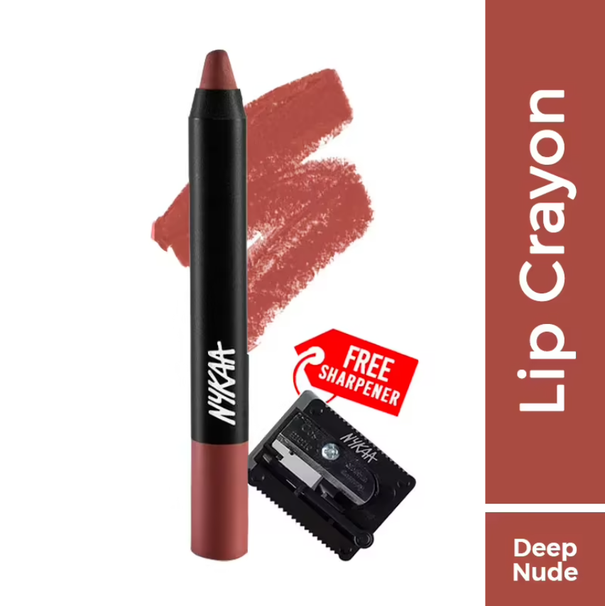 Nykaa Matte-illicious Lip Crayon Lipstick with Free Sharpene