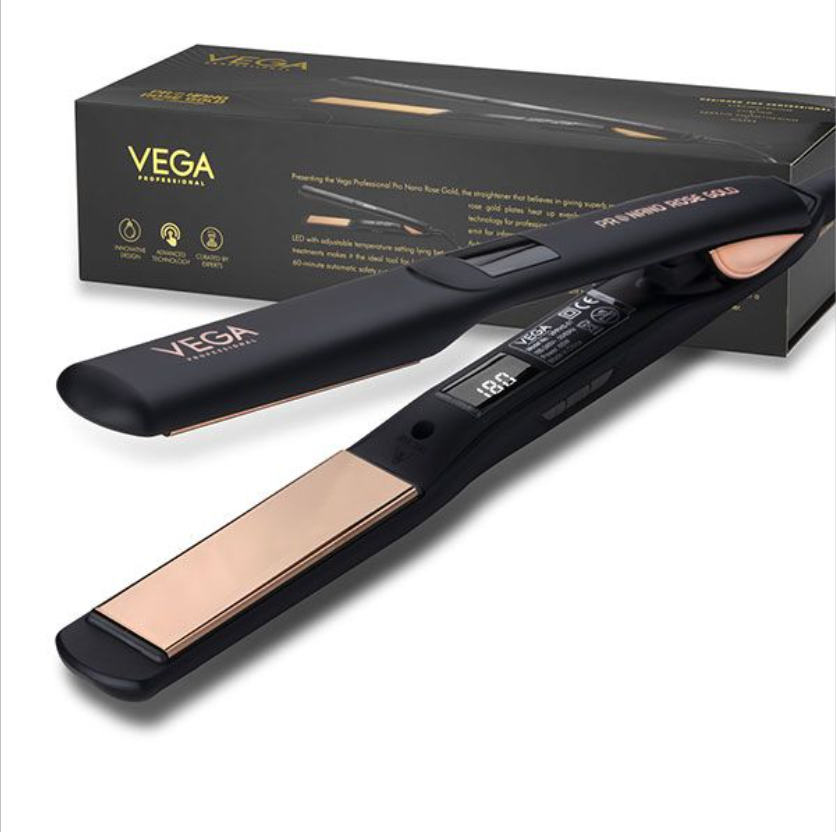 Vega Pro Nano Rose Gold Hair Straightener - VPPHS-01