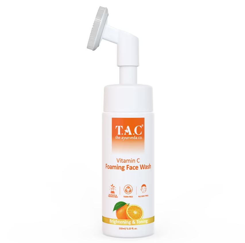 TAC - The Ayurveda Co. Vitamin C Foaming Face Wash with Lemon for Glowing Skin & Anti Aging