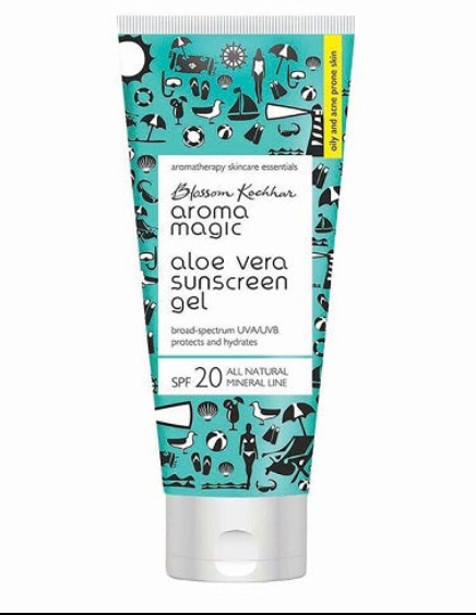 Aroma Magic Aloe Vera Gel Sunscreen Gel SPF 20 UVA/UVB All Natural Mineral Line